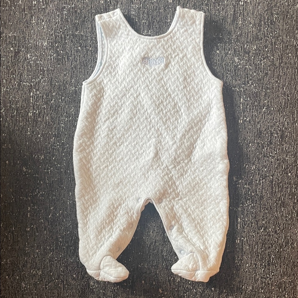 Kissy Kissy White Quilted Footie